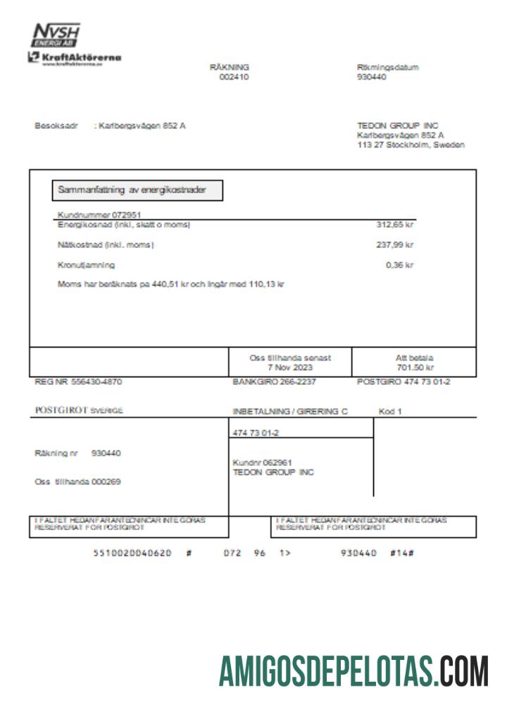 Projeto de lei de serviços públicos da NVSH Energi, SCR exemplo real